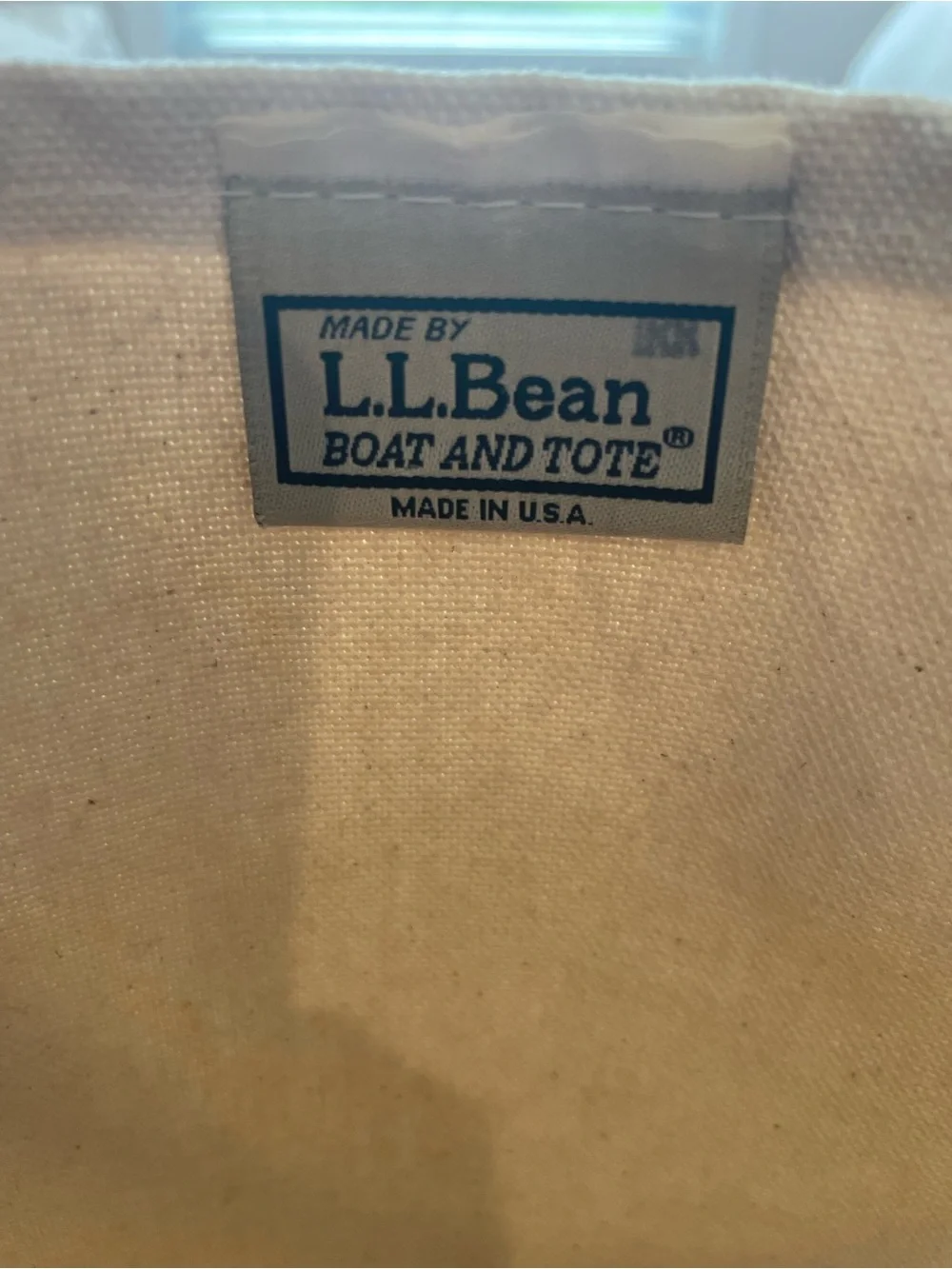 L.L. Bean Canvas Tote Bag in Natural and Green